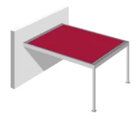 Wandanschluss mit rot-weißem Dach